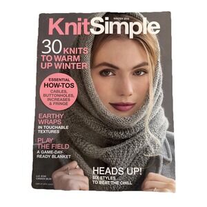 Knit Simple Magazine Winter 2019 Issue 30 Knits Cables Buttonholes -Knit Pattern